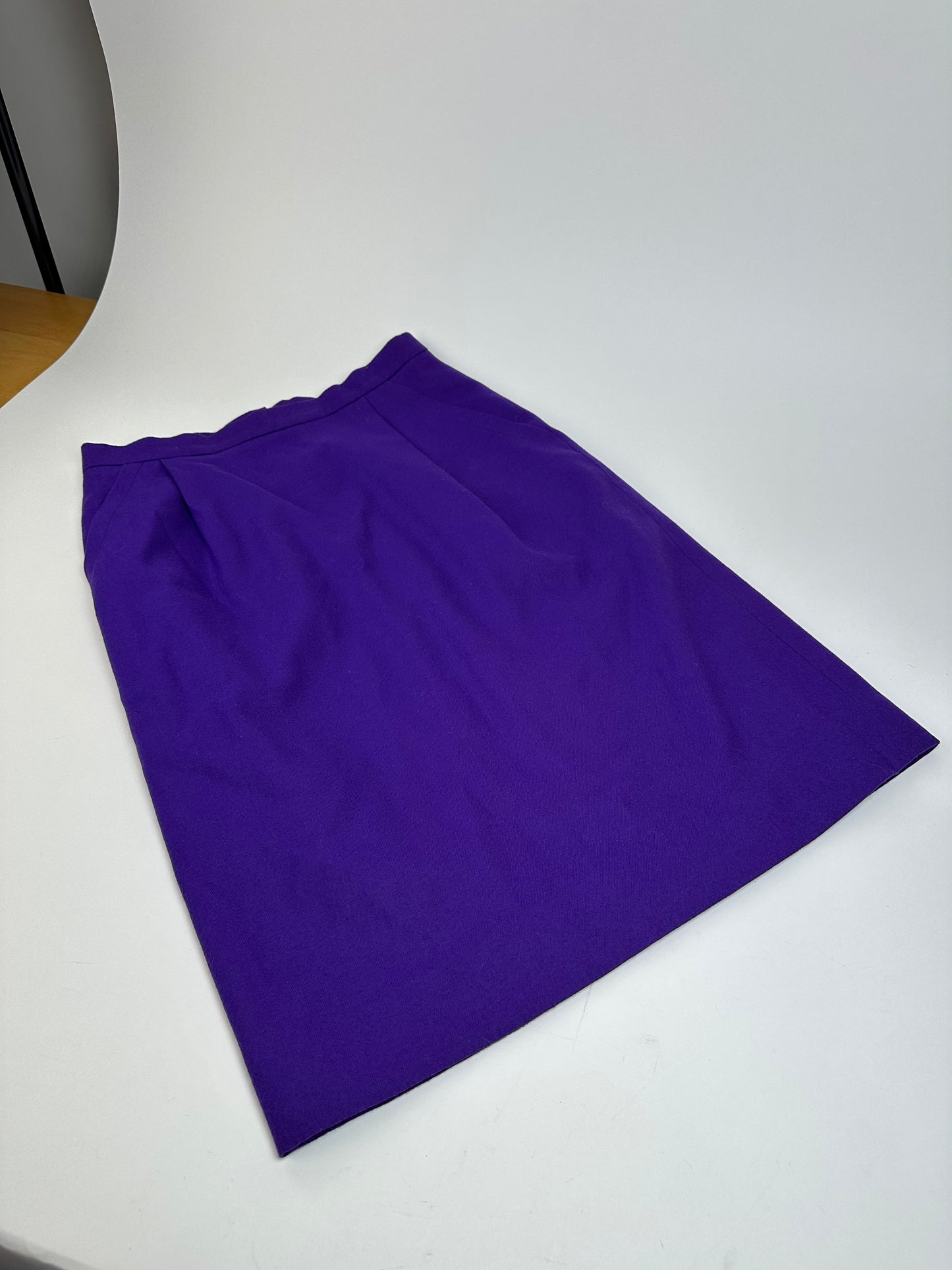Vintage Givenchy Wool Pencil Skirt Purple L