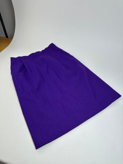 Vintage Givenchy Wool Pencil Skirt Purple L