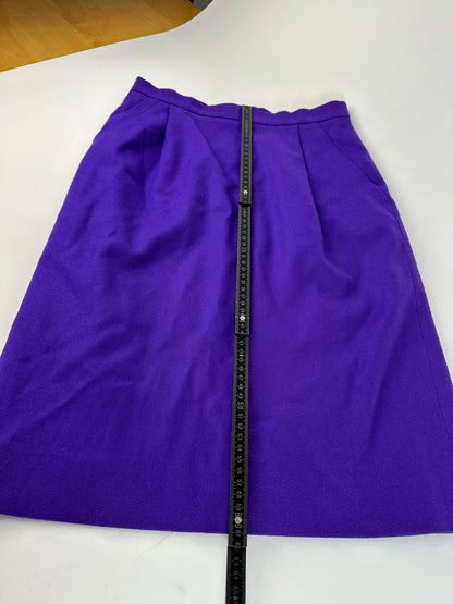 Vintage Givenchy Wool Pencil Skirt Purple L