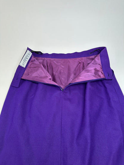 Vintage Givenchy Wool Pencil Skirt Purple L