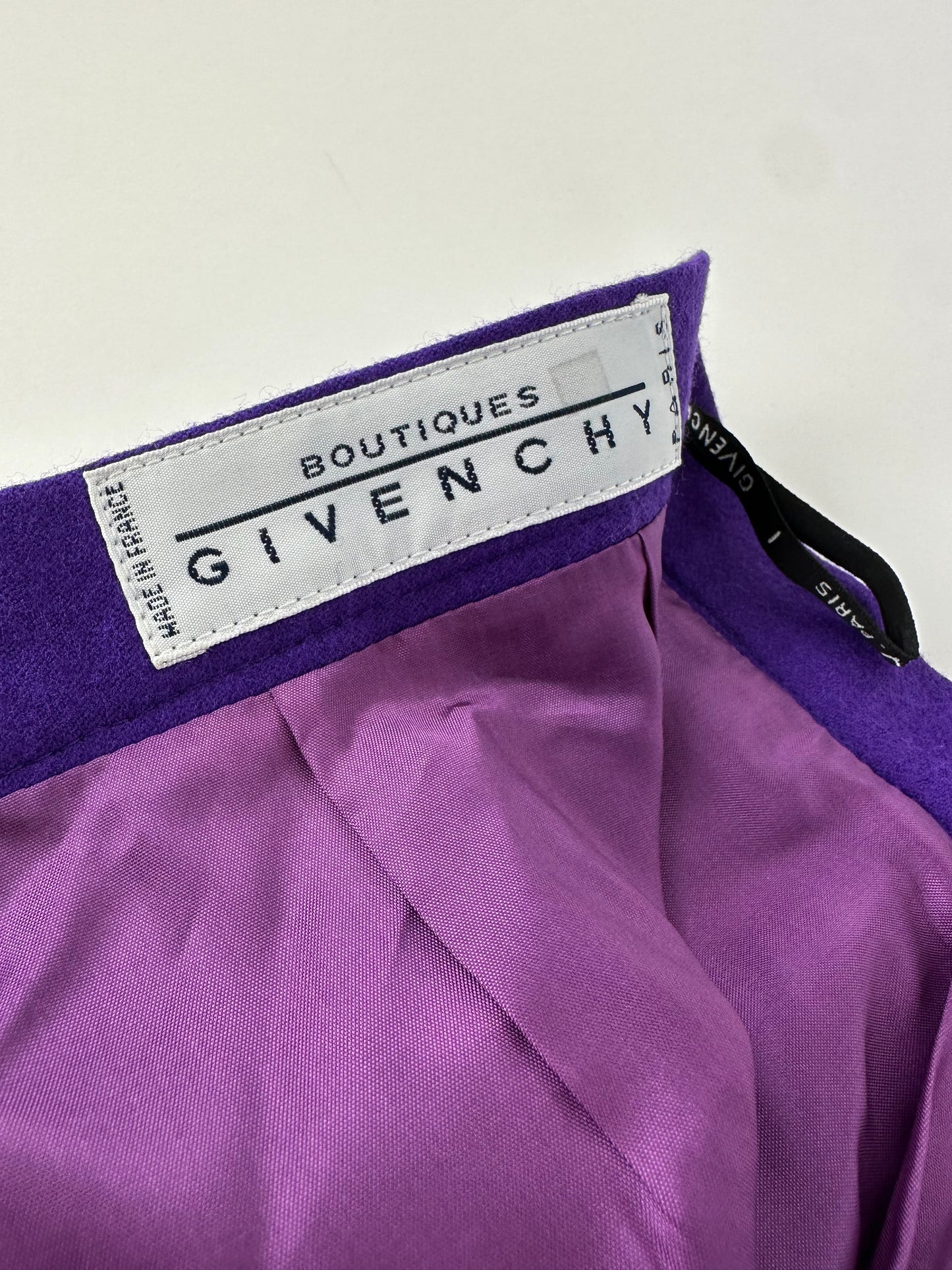 Vintage Givenchy Wool Pencil Skirt Purple L
