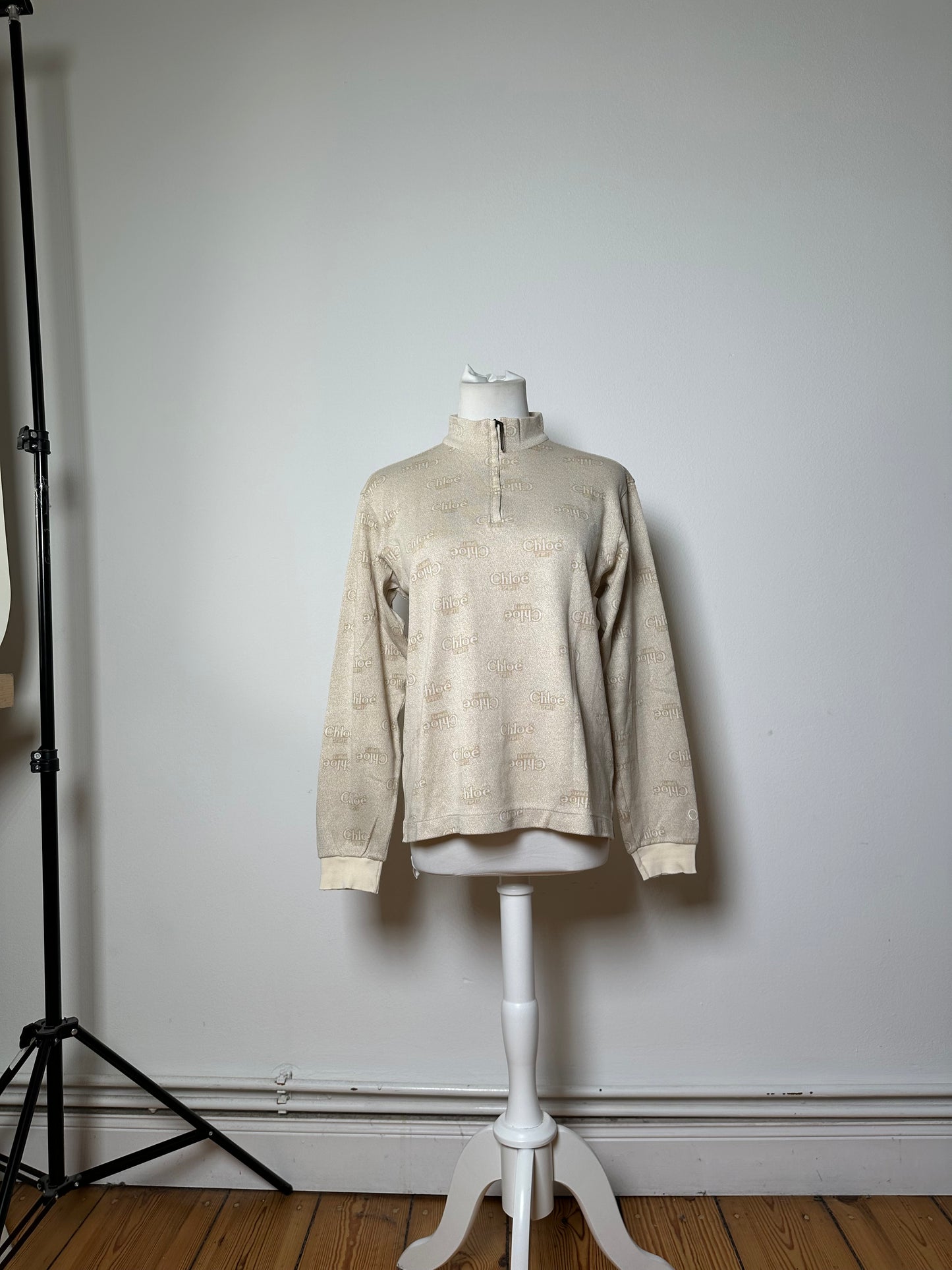 Vintage Chloé Logo Print Sweatshirt Cream M