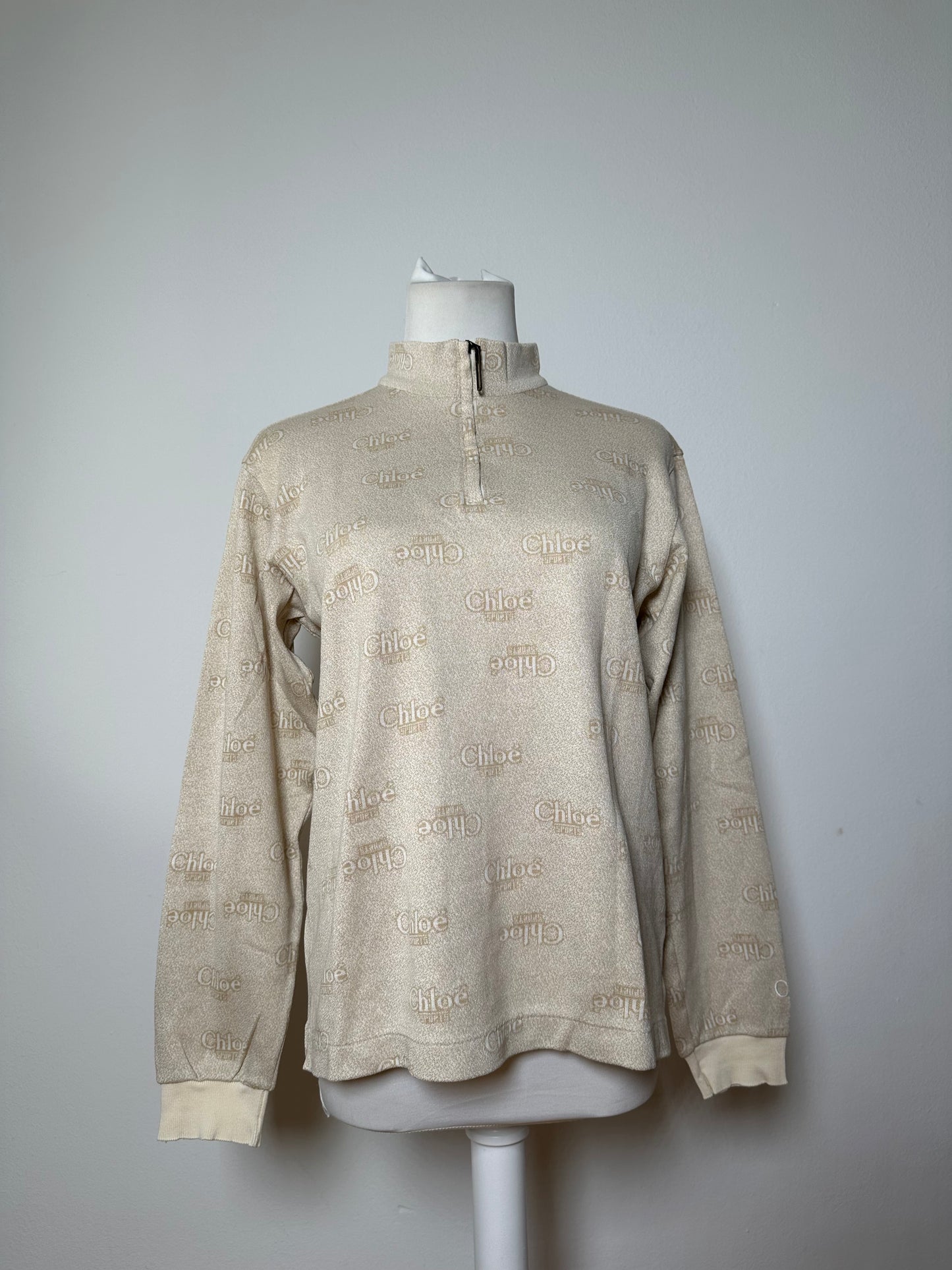 Vintage Chloé Logo Print Sweatshirt Cream M