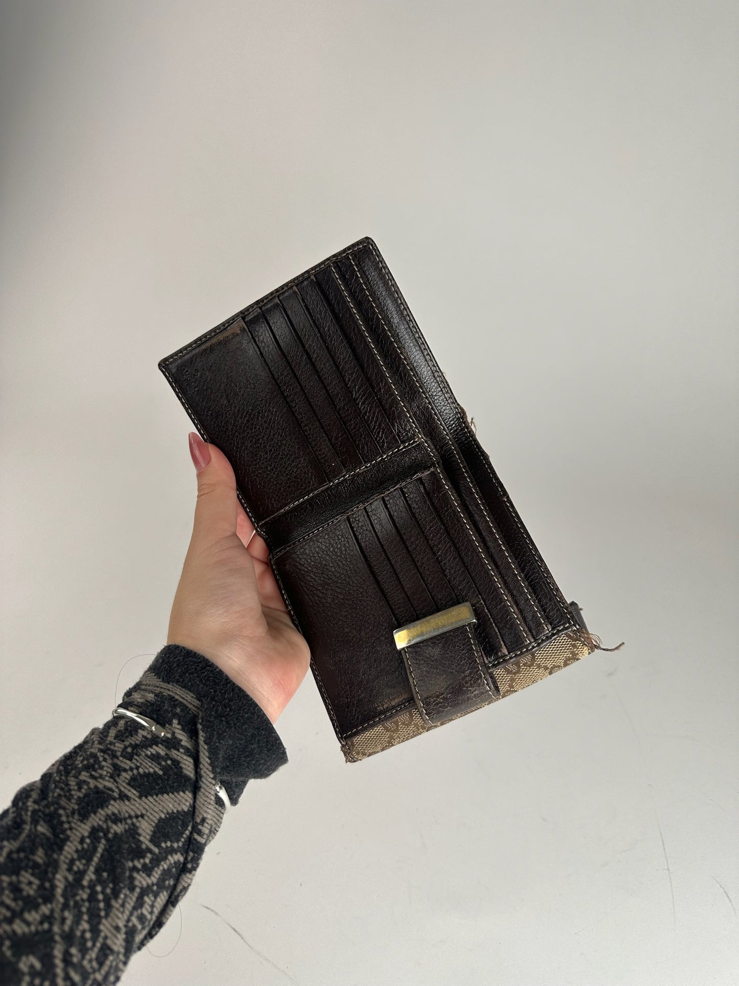 Vintage Gucci Monogram Wallet beige