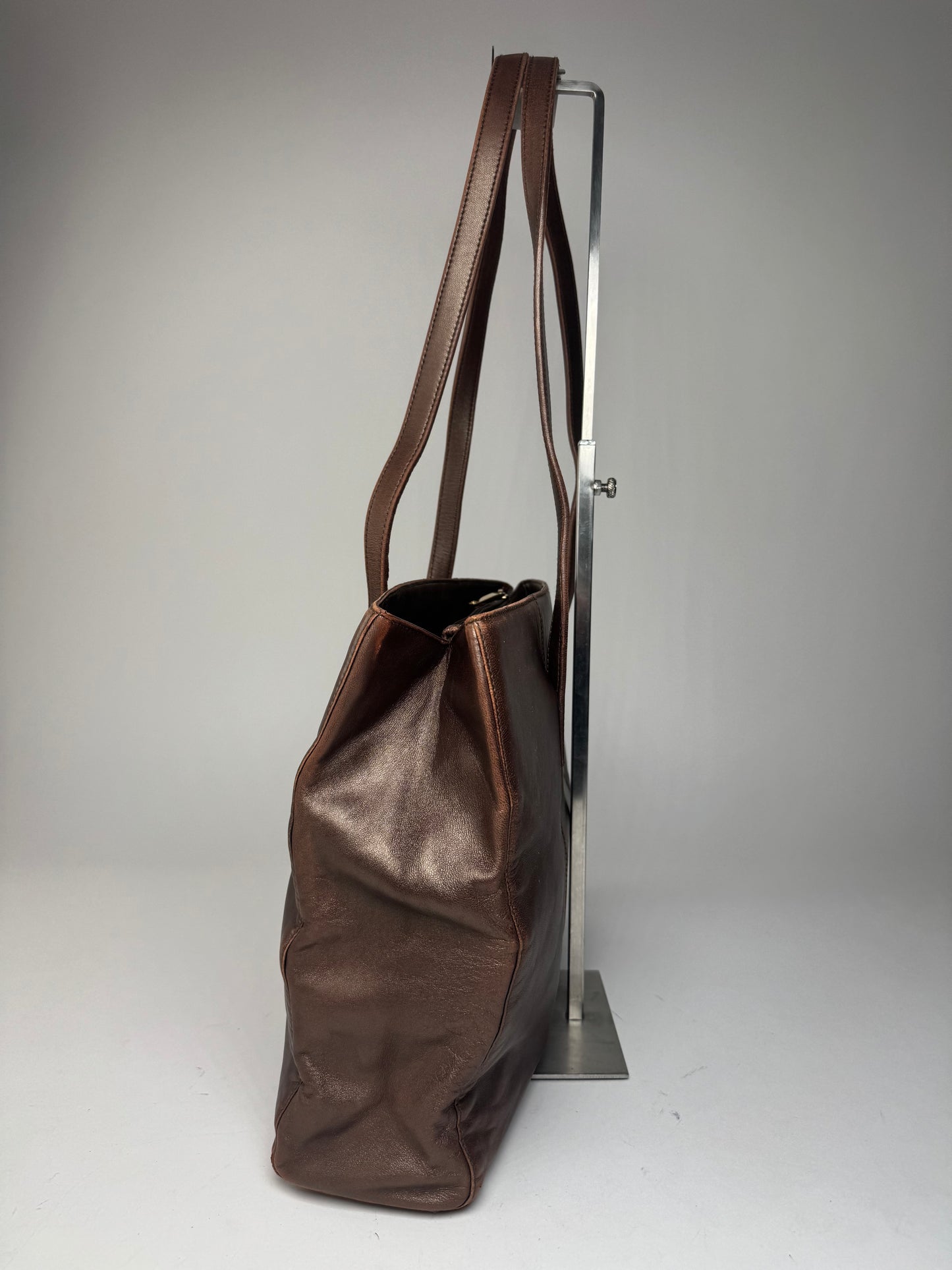 Vintage Loewe Madrid Leather Tote Bag Bronze