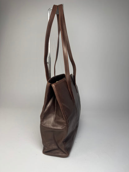 Vintage Loewe Madrid Leather Tote Bag Bronze