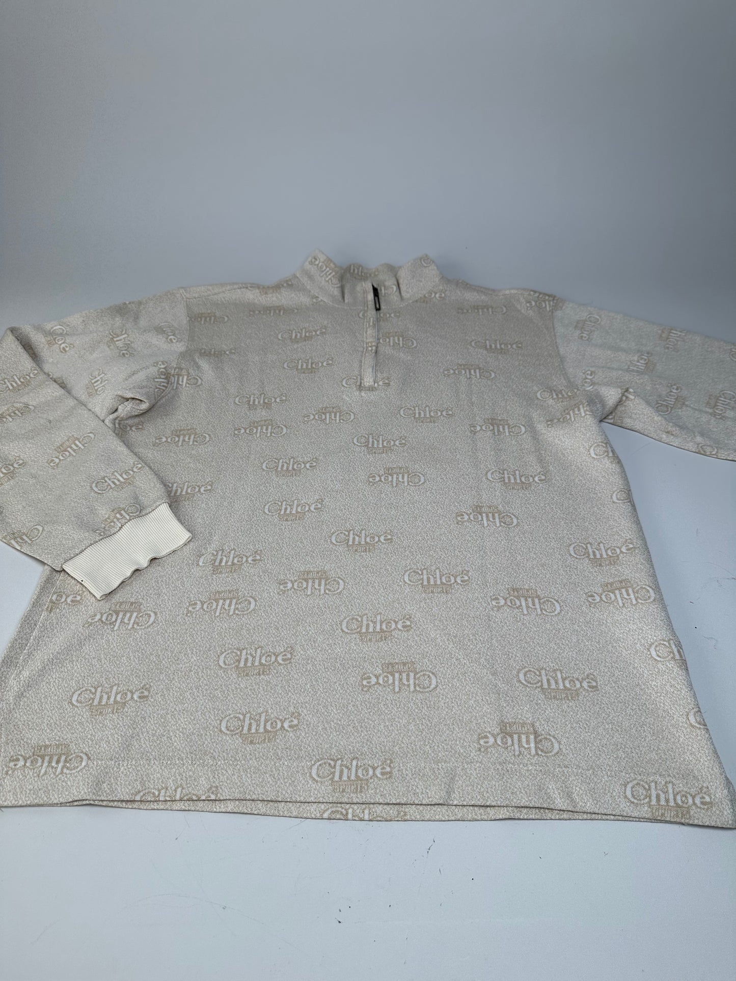 Vintage Chloé Logo Print Sweatshirt Cream M