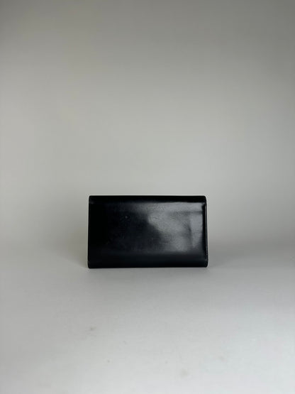 Vintage Cartier Panthère Continental Wallet Black Leather