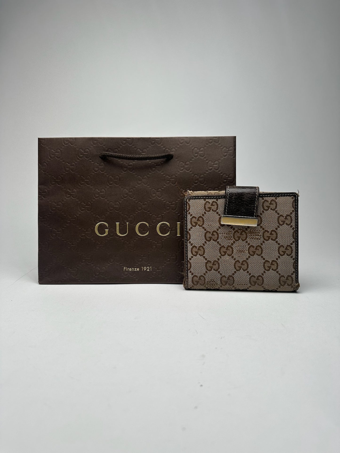 Vintage Gucci Monogram Wallet beige
