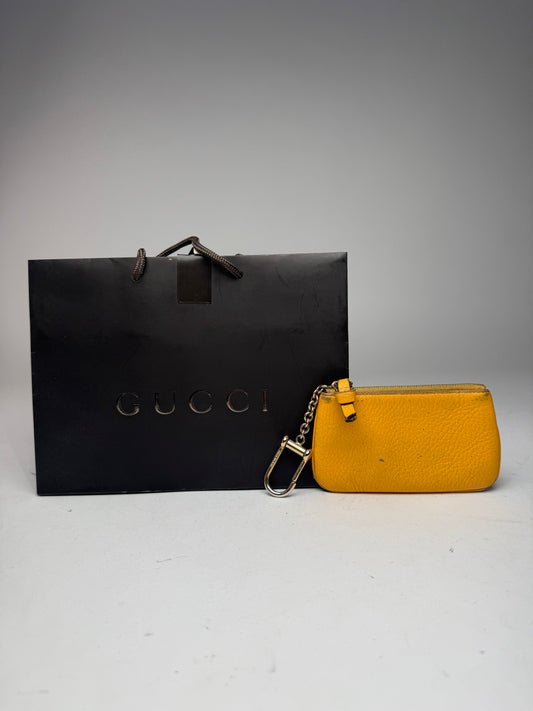 Vintage Gucci Leather Card Holder Yellow