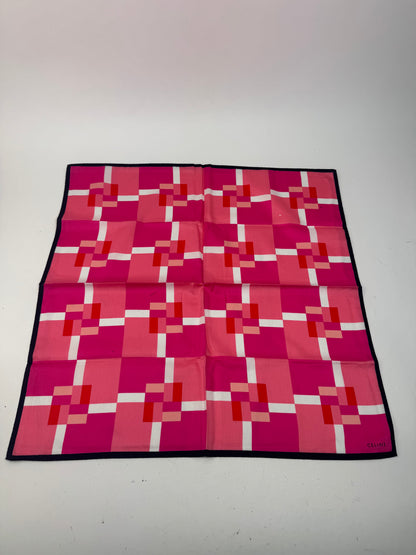 Vintage Celine Scarf pink red white