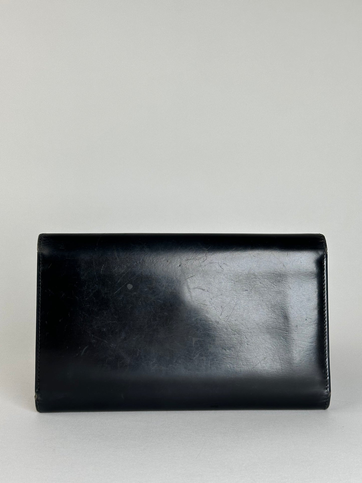Vintage Cartier Panthère Continental Wallet Black Leather