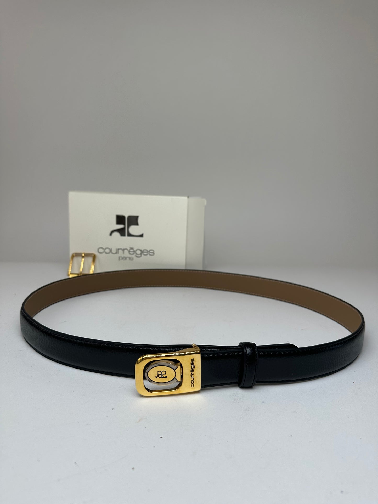 Vintage Courreges Leather Belt Set