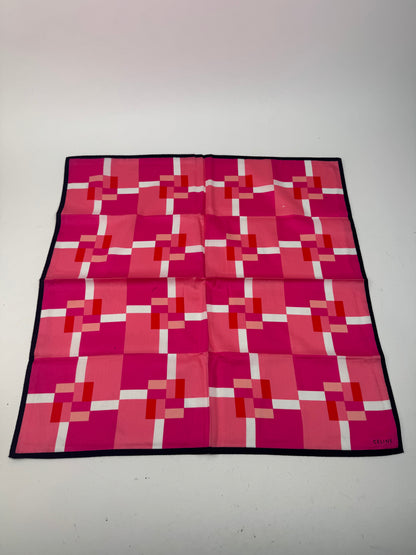Vintage Celine Scarf pink red white