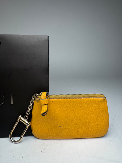 Vintage Gucci Leather Card Holder Yellow
