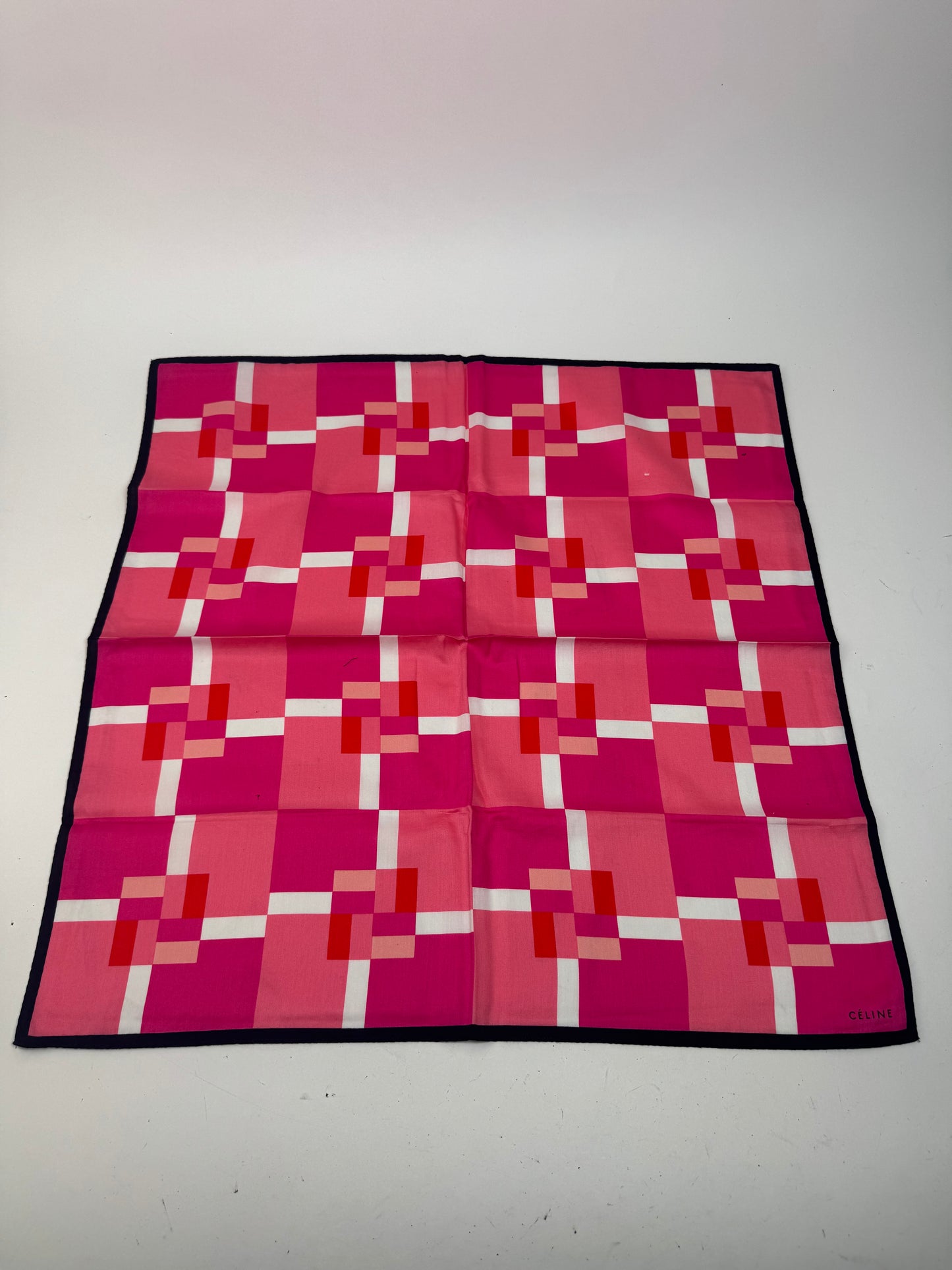 Vintage Celine Scarf pink red white