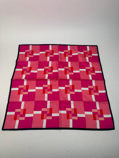 Vintage Celine Scarf pink red white