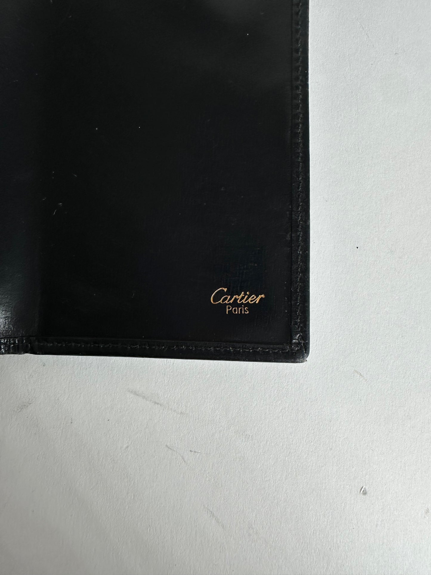 Vintage Cartier Panthère Continental Wallet Black Leather