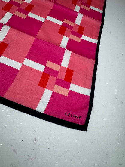 Vintage Celine Scarf pink red white