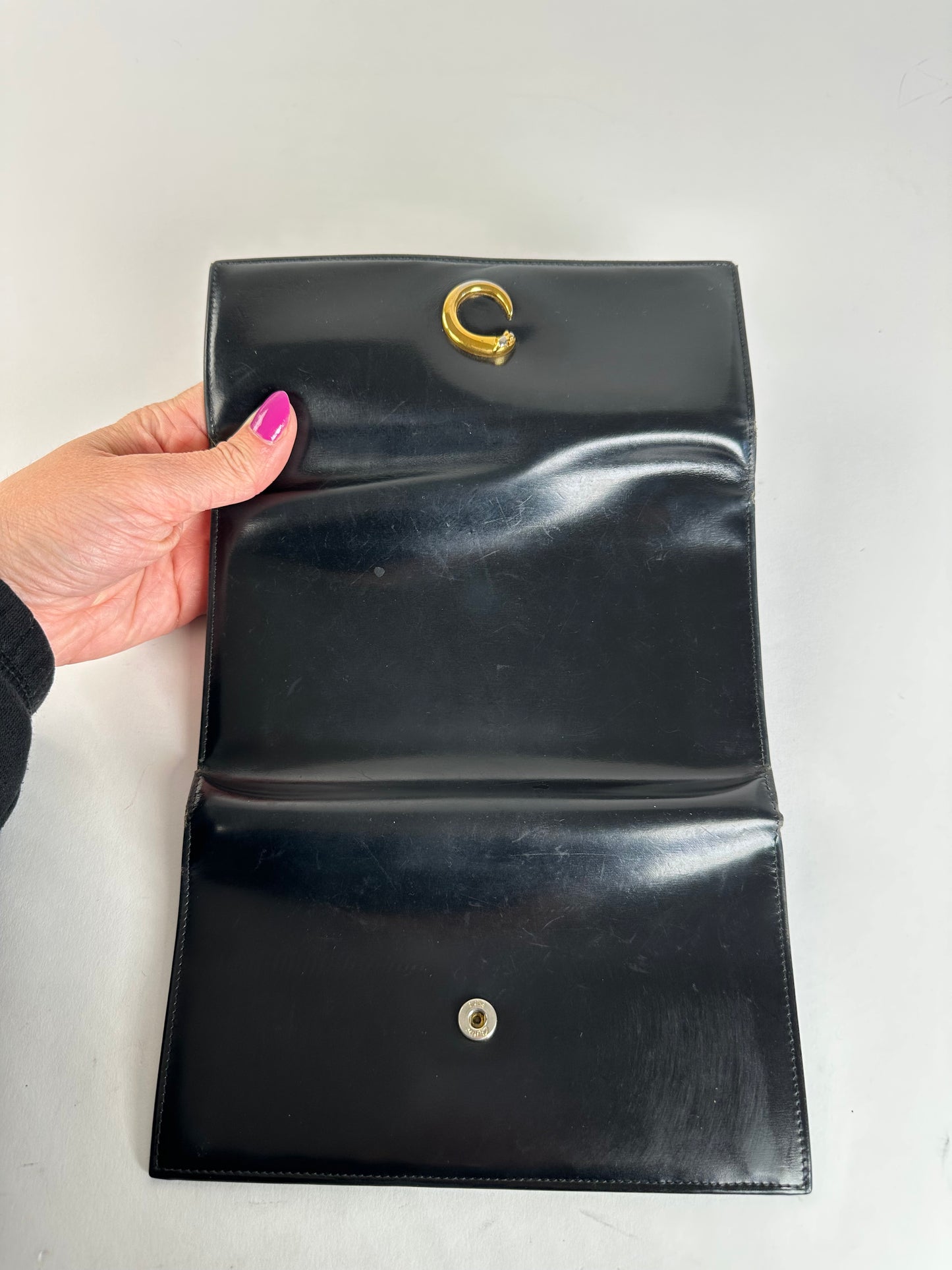 Vintage Cartier Panthère Continental Wallet Black Leather