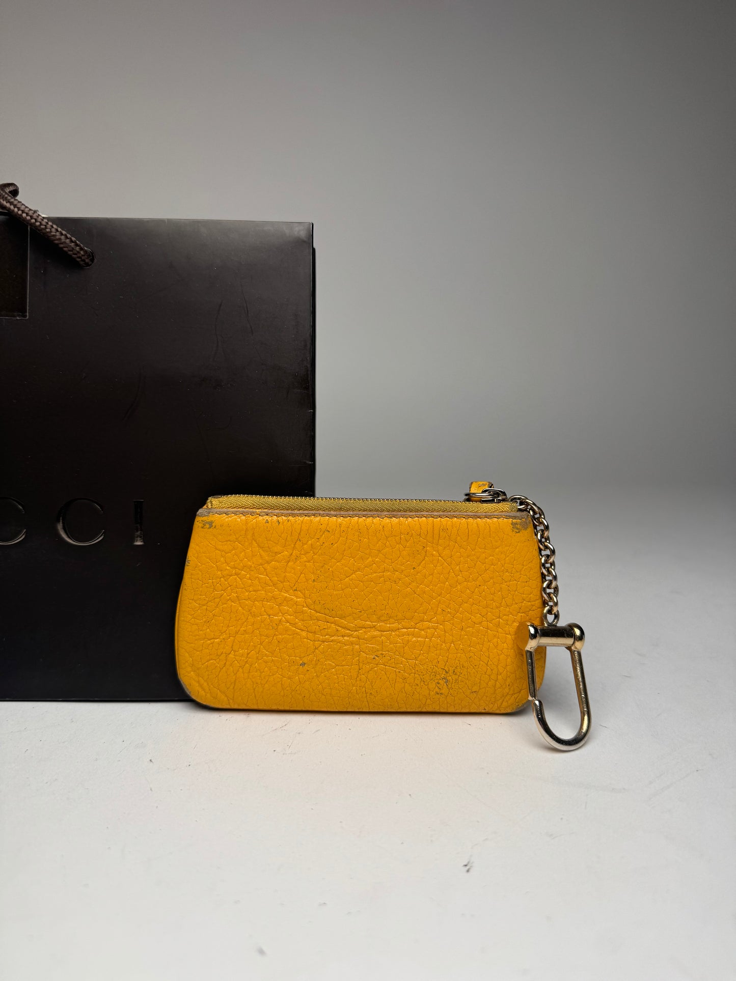 Vintage Gucci Leather Card Holder Yellow