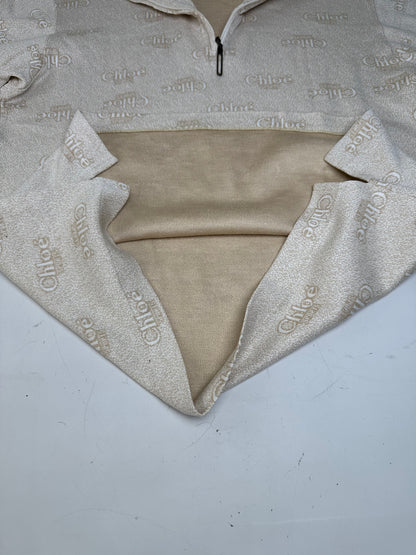 Vintage Chloé Logo Print Sweatshirt Cream M