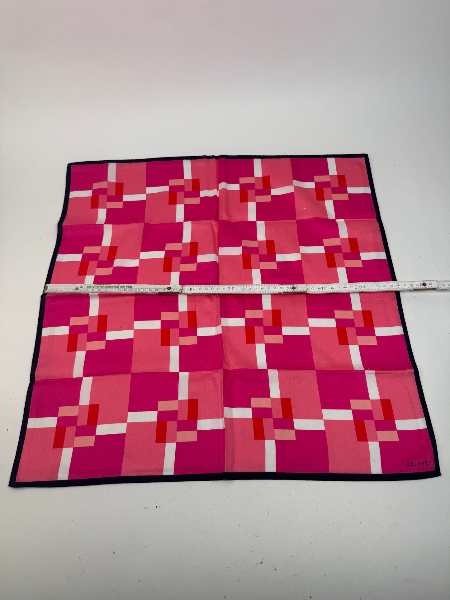 Vintage Celine Scarf pink red white
