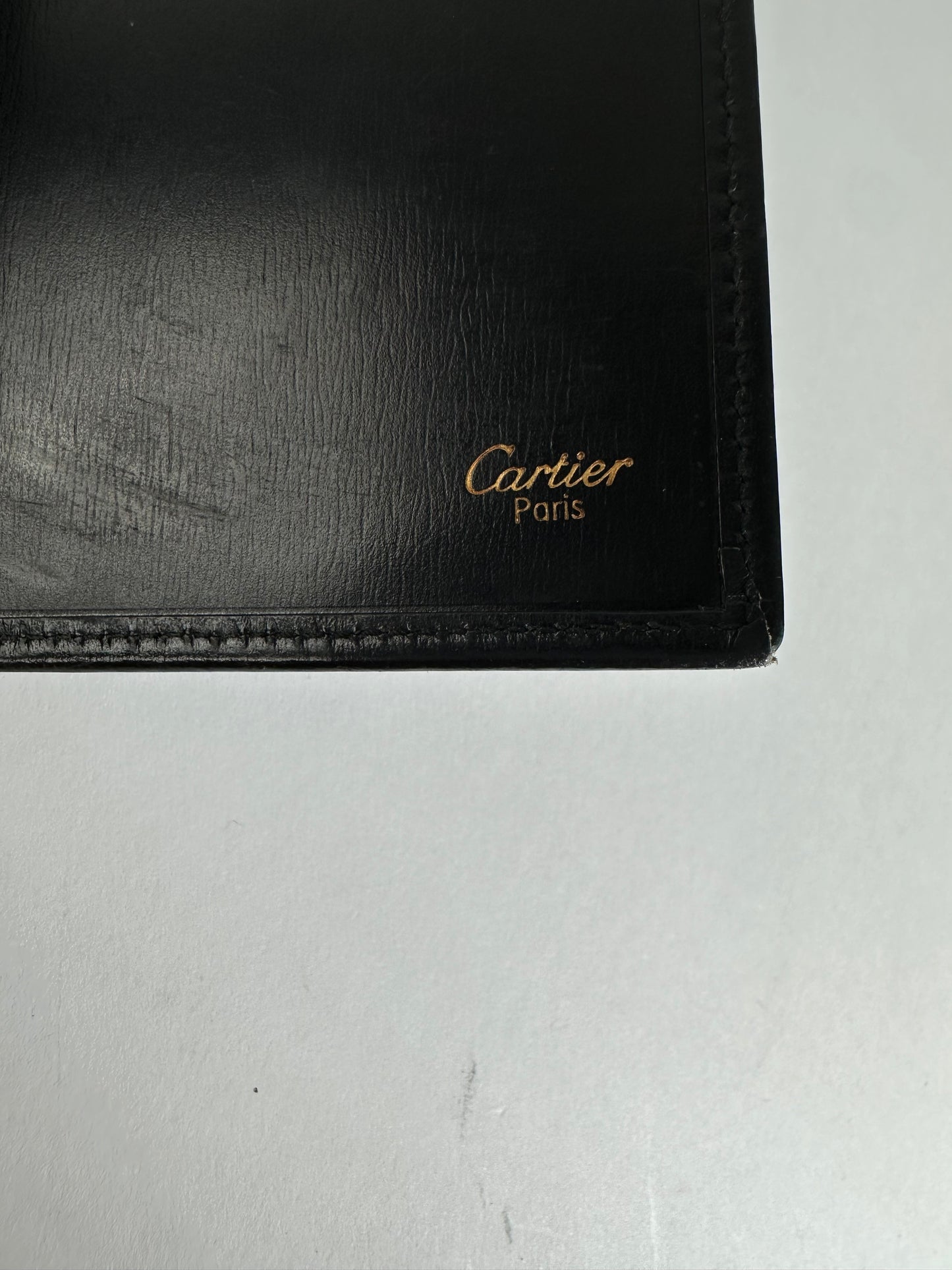 Vintage Cartier Panthère Continental Wallet Black Leather