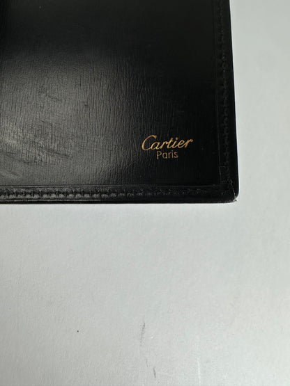 Vintage Cartier Panthère Continental Wallet Black Leather