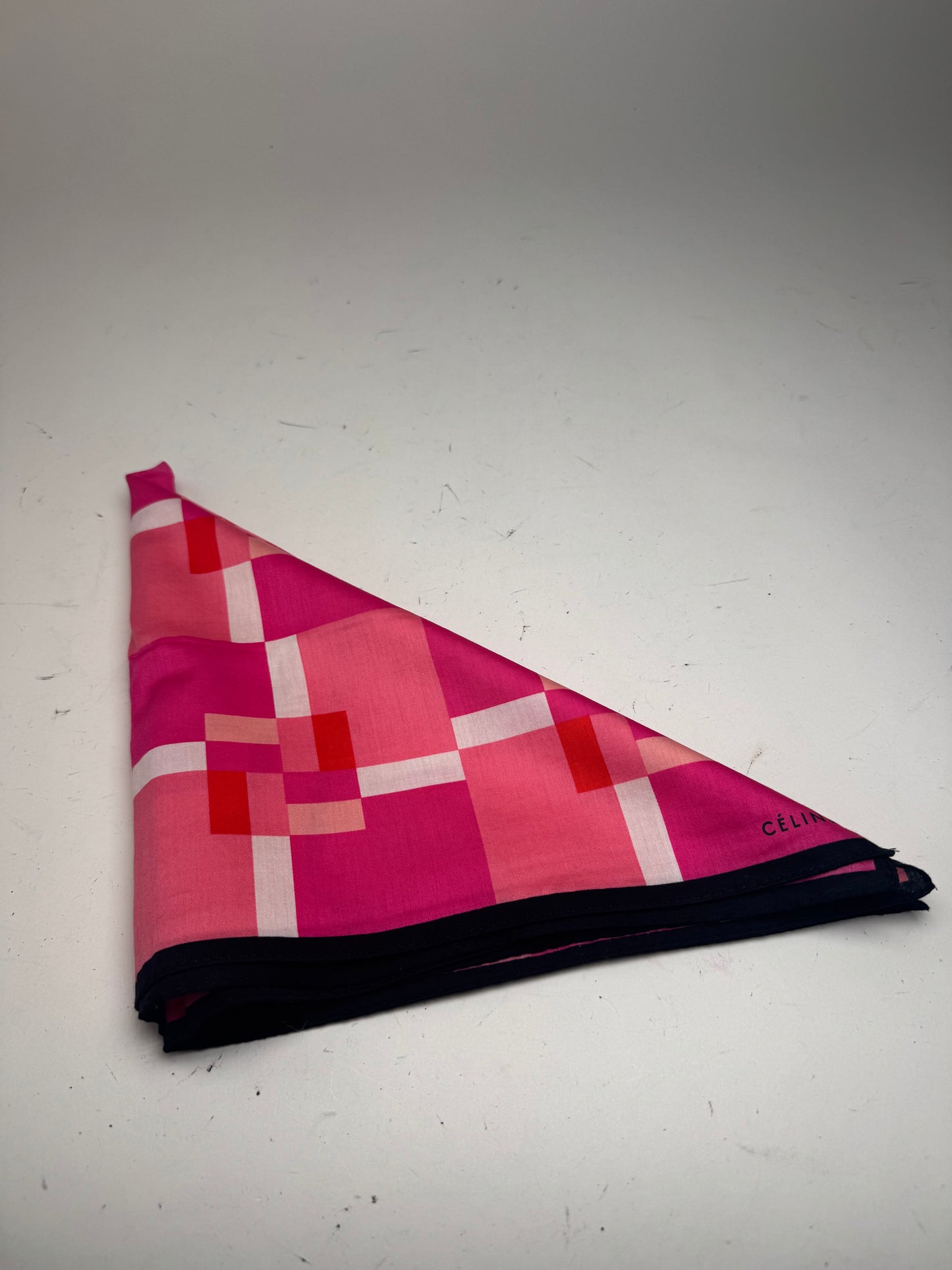 Vintage Celine Scarf pink red white