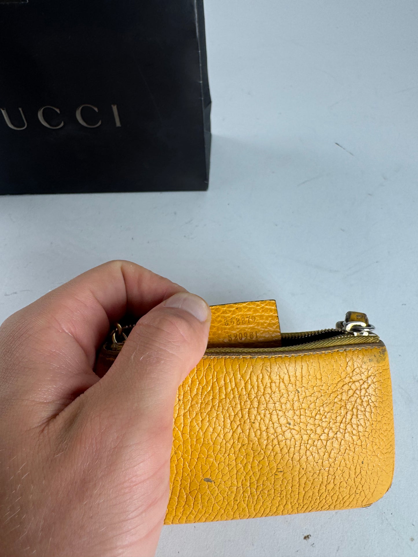 Vintage Gucci Leather Card Holder Yellow