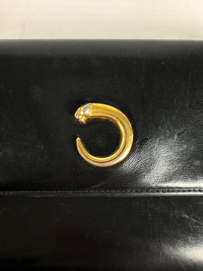 Vintage Cartier Panthère Continental Wallet Black Leather