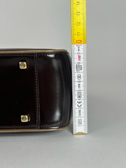 Vintage Salvatore Ferragamo Patent Leather Bag black brown