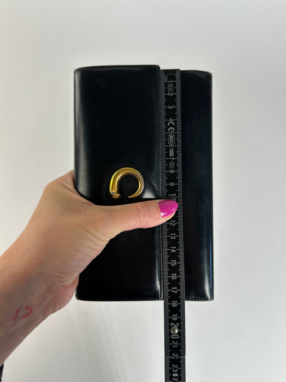Vintage Cartier Panthère Continental Wallet Black Leather