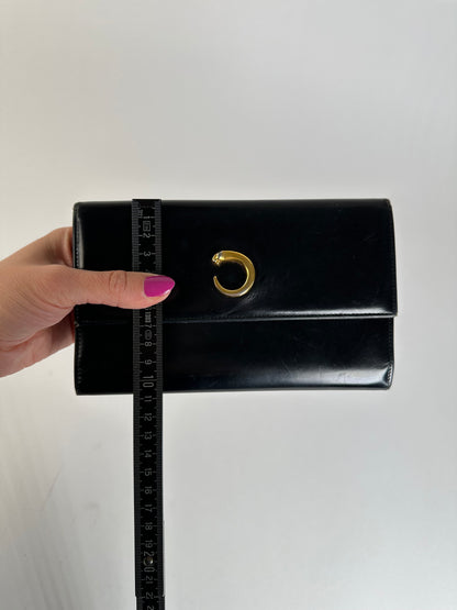 Vintage Cartier Panthère Continental Wallet Black Leather