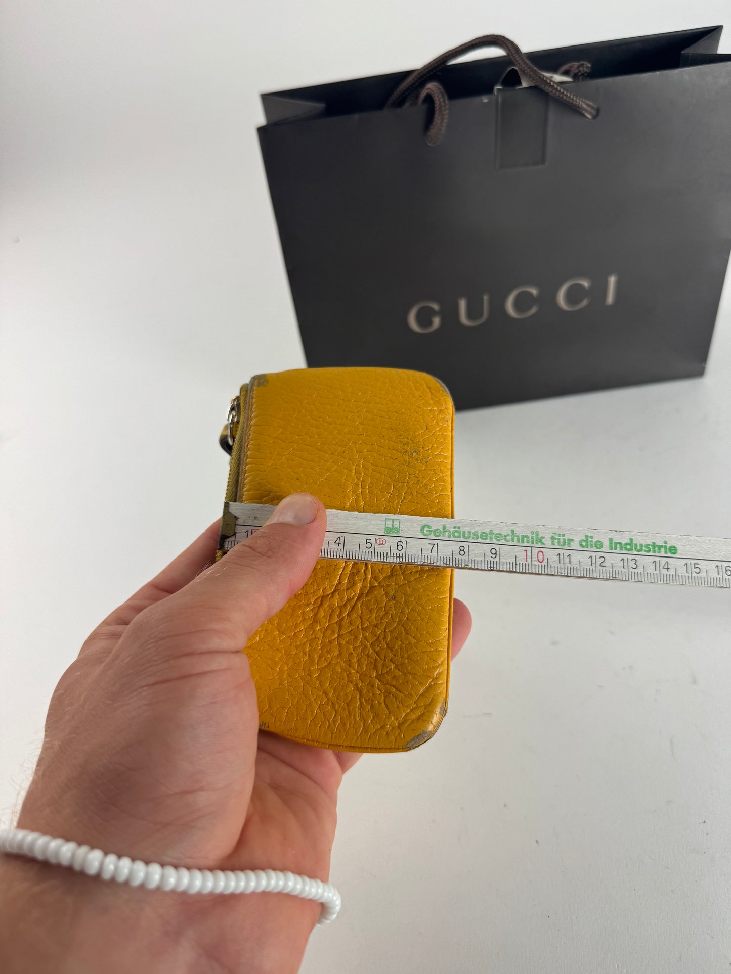 Vintage Gucci Leather Card Holder Yellow