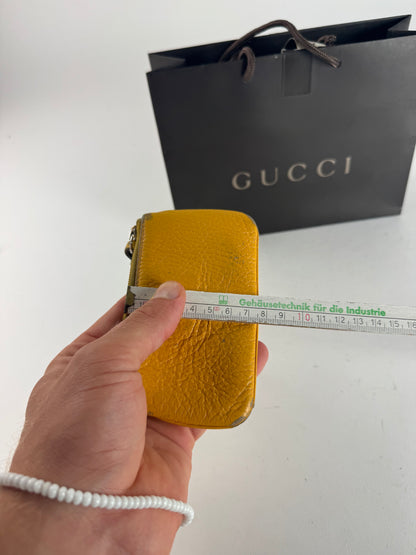 Vintage Gucci Leather Card Holder Yellow