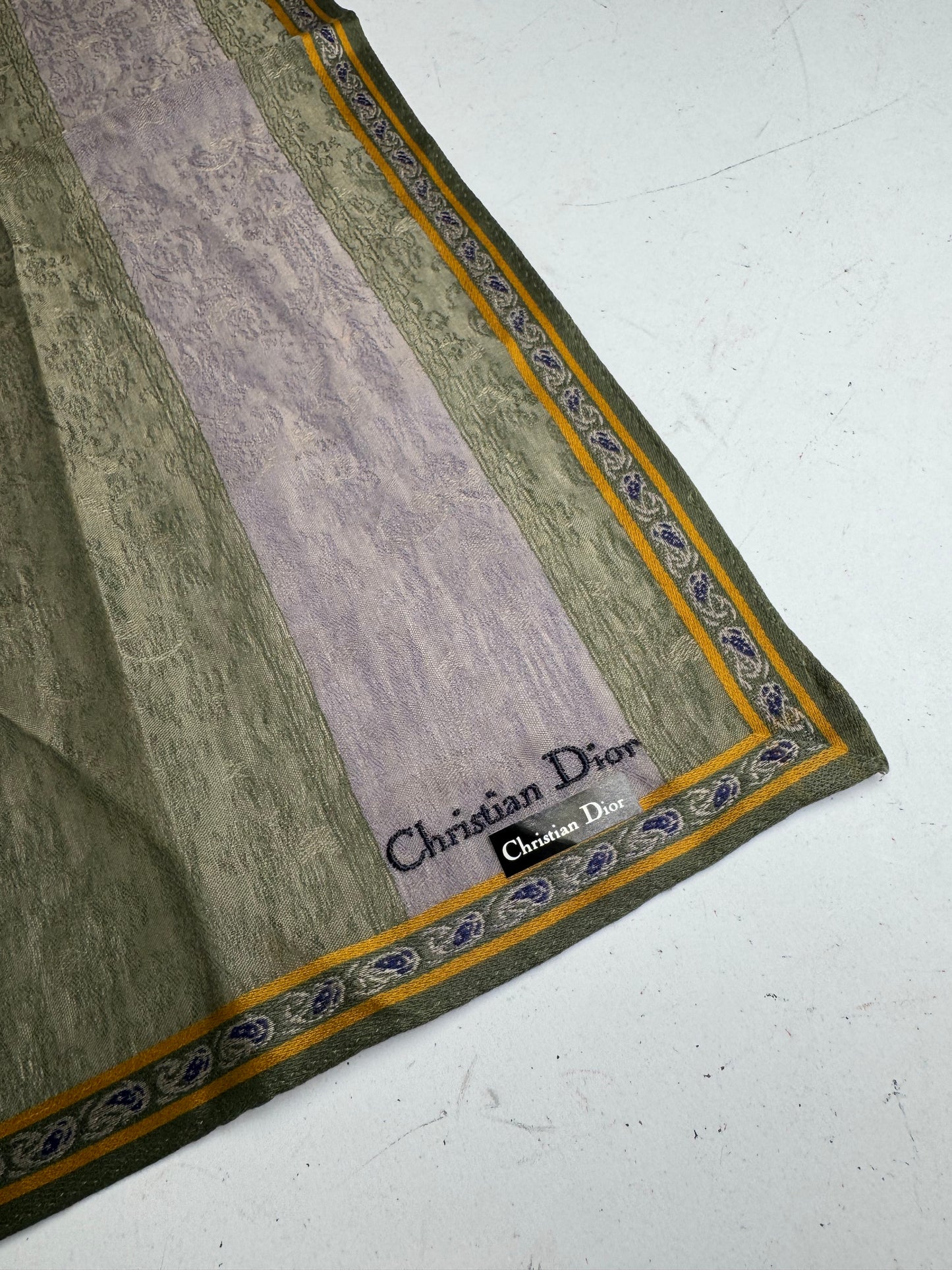 Vintage Dior Striped Scarf Green Purple