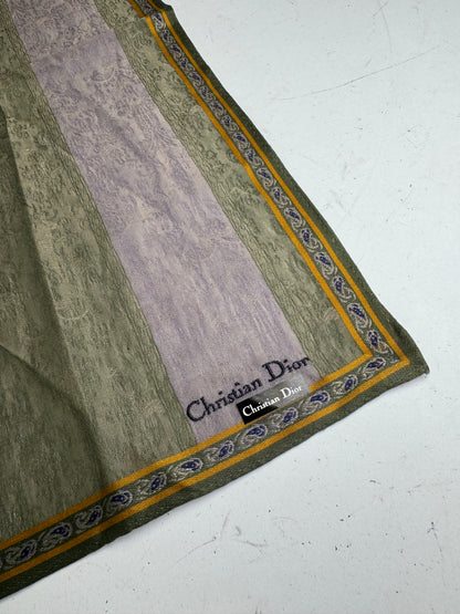 Vintage Dior Striped Scarf Green Purple