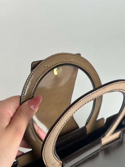 Vintage Salvatore Ferragamo Patent Leather Bag black brown