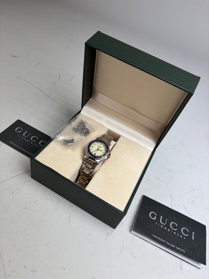 Vintage Gucci Stainless Steel Bracelet Watch Silver Gold