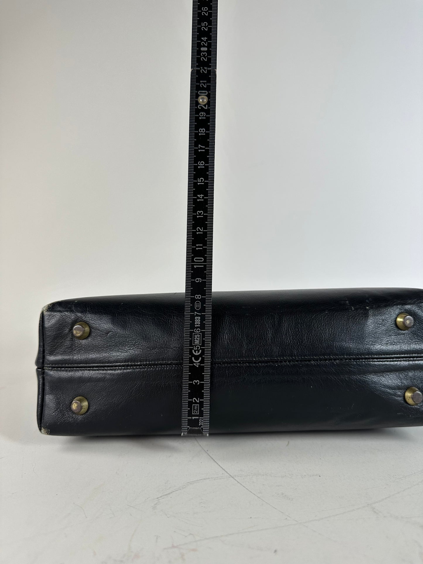 Vintage Givenchy Structured Leather Tote Black Gold