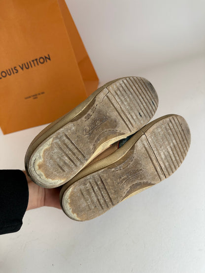 Vintage Louis Vuitton Monogram Denim Leather Sneaker Blue EU36