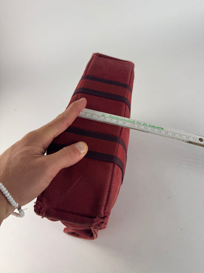 Vintage Hermes mini Canvas Tote Bag red Black