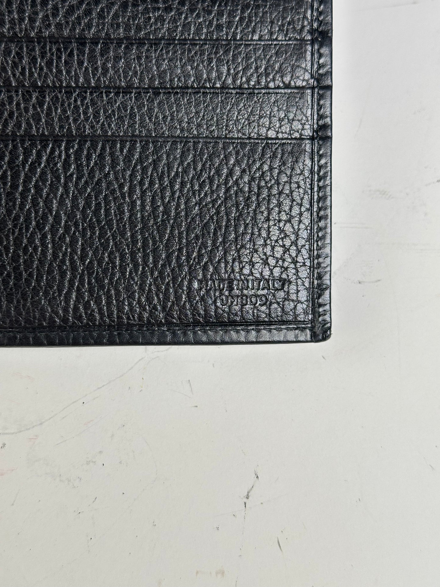 Vintage Celine Pebbled Leather Card Holder Black Gold