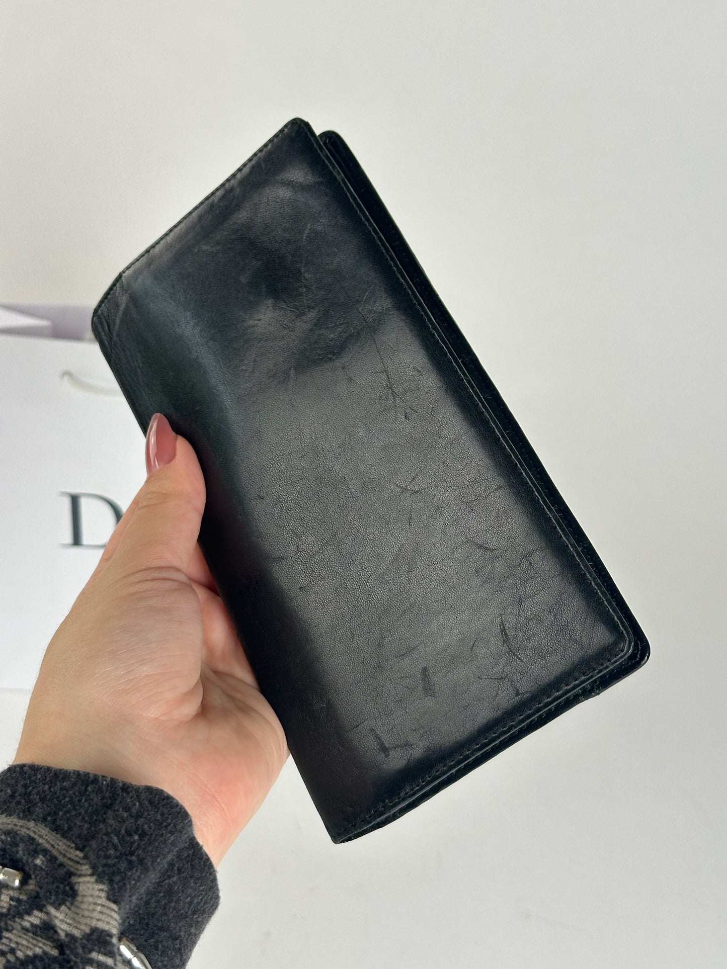 Vintage Dior Leather ID holder black