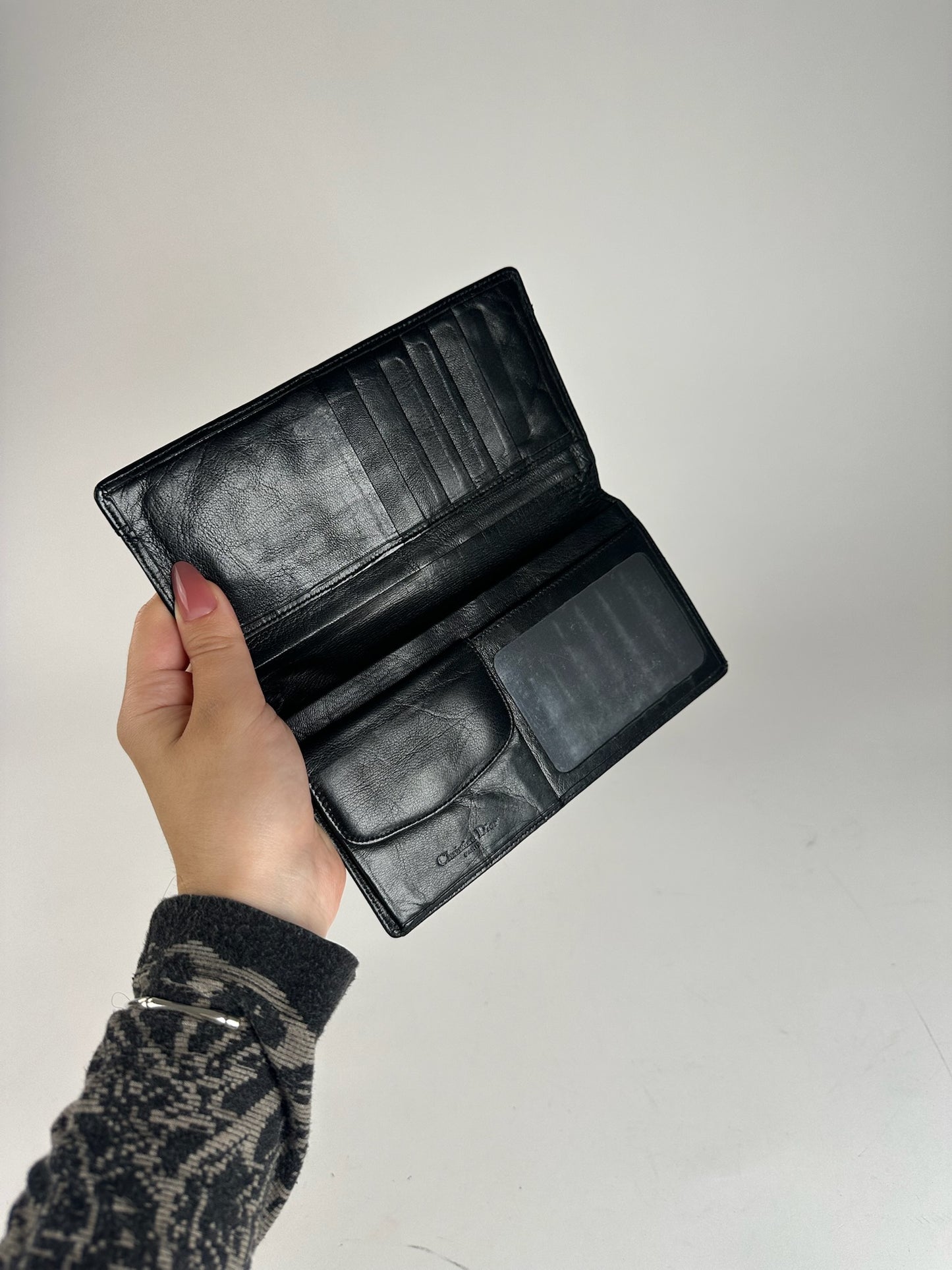 Vintage Dior Leather ID holder black