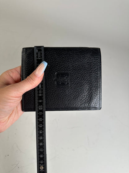 Vintage Celine Pebbled Leather Card Holder Black Gold