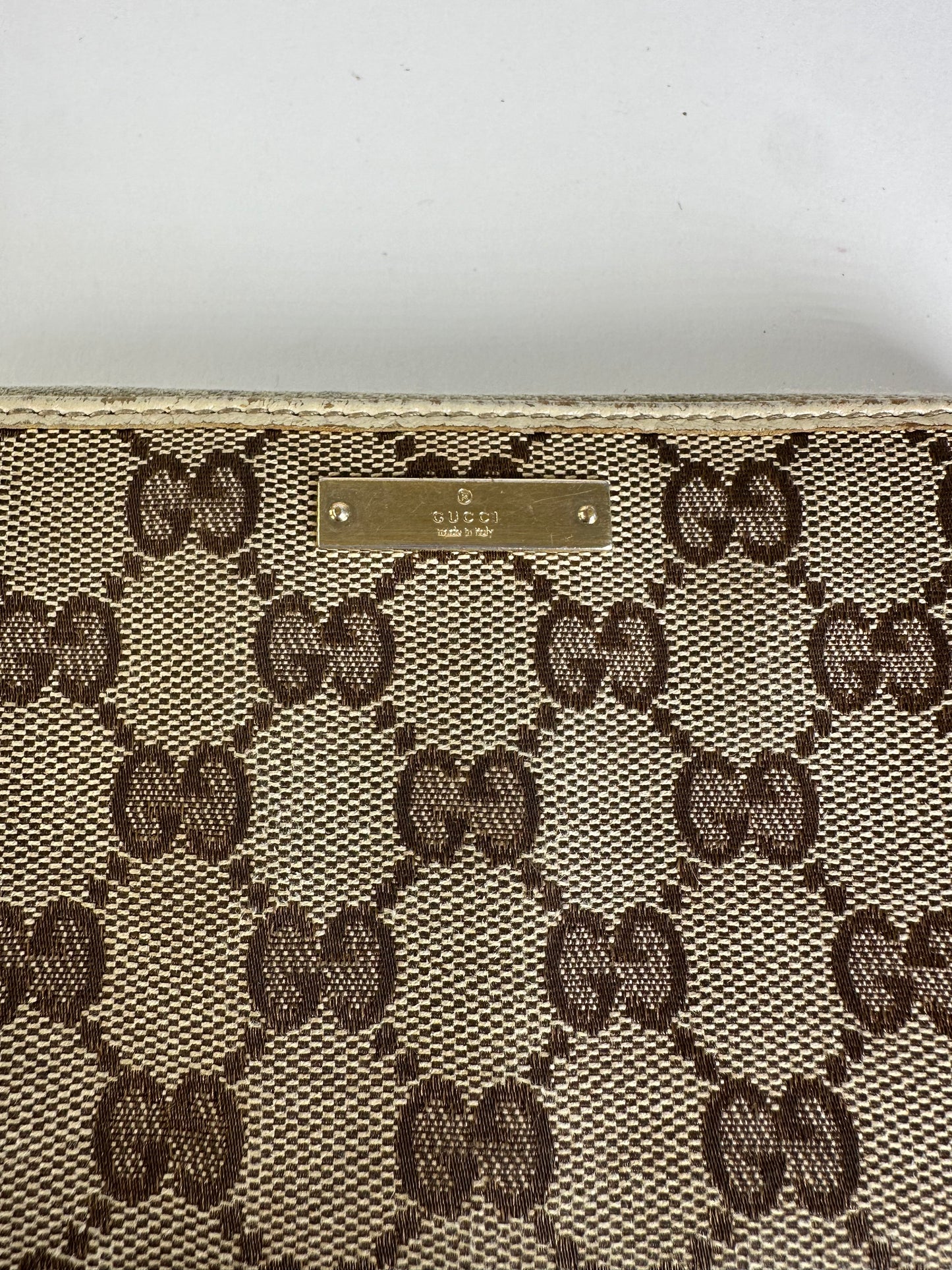 Vintage Gucci GG Canvas Zip-Around Wallet Beige