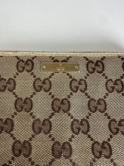 Vintage Gucci GG Canvas Zip-Around Wallet Beige